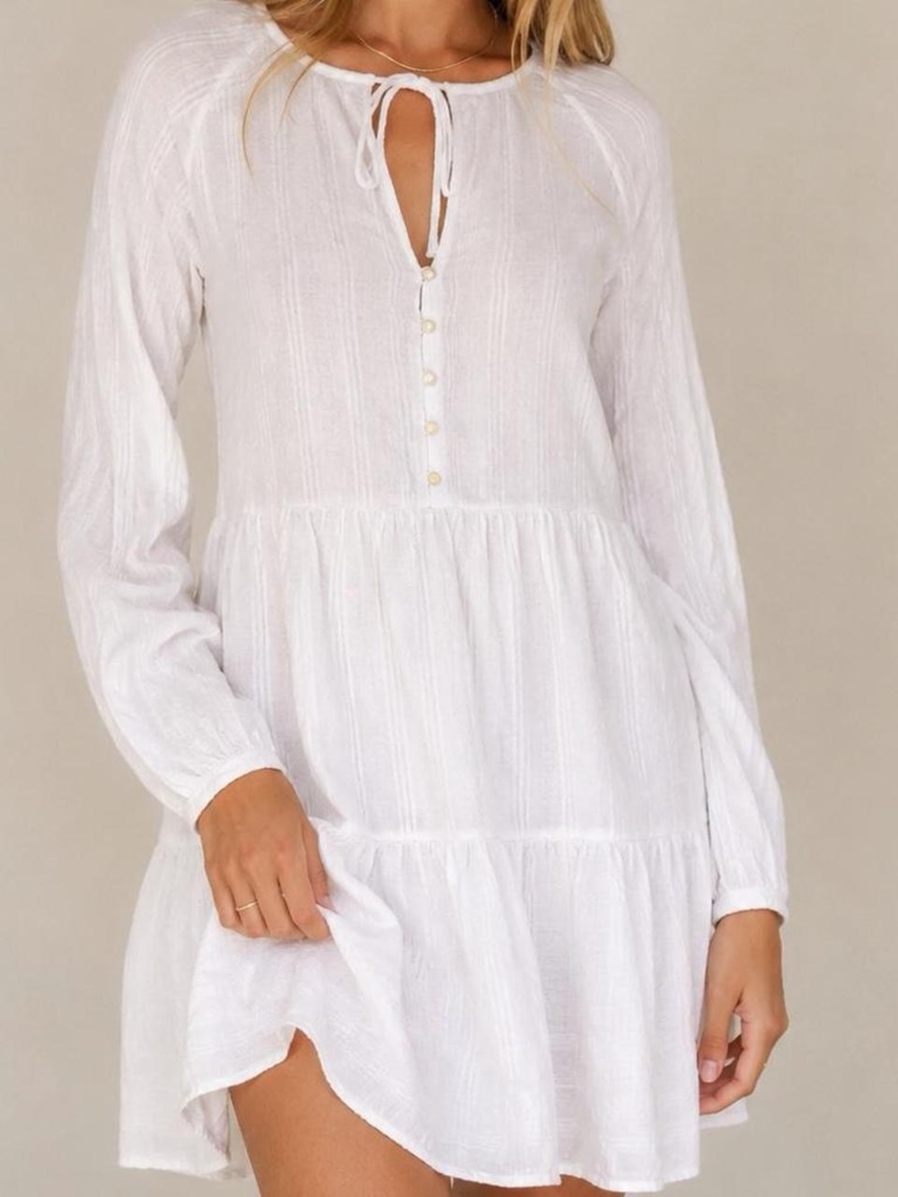 Rails Jayla White Linen Blend Cottagecore Prairie Mini Dress XS Bridal Resort